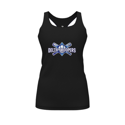 [FT0TRBBK-FYS-LOGO1] Decker Racerback Tank Top (Female Youth S, Black, Logo 1)