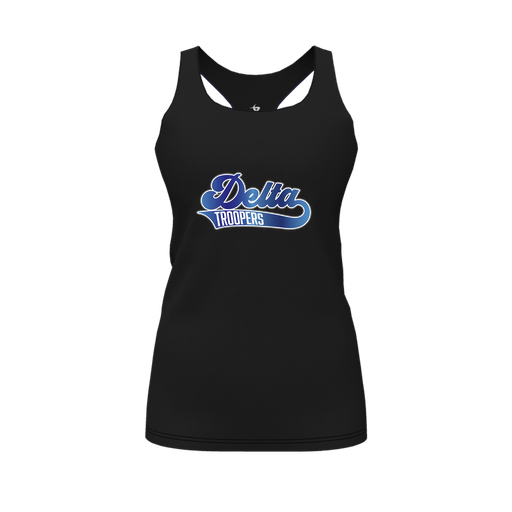 [FT0TRBBK-FYS-LOGO2] Decker Racerback Tank Top (Female Youth S, Black, Logo 2)