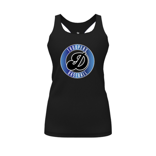 [CUS-DFW-RCBK-PER-BLK-FYS-LOGO3] Racerback Tank Top (Female Youth S, Black, Logo 3)