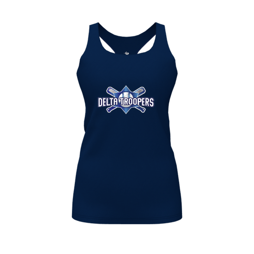 [FT0TRBNV-FYS-LOGO1] Decker Racerback Tank Top (Female Youth S, Navy, Logo 1)