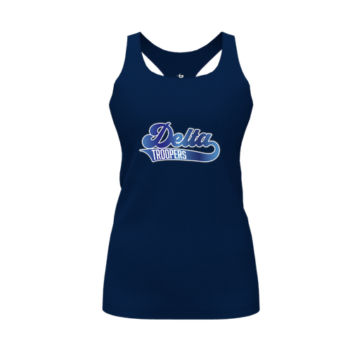 [FT0TRBNV-FYS-LOGO2] Decker Racerback Tank Top (Female Youth S, Navy, Logo 2)