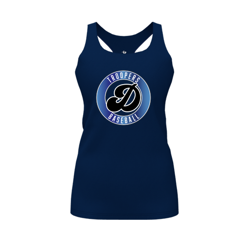 [CUS-DFW-RCBK-PER-NVY-FYS-LOGO3] Racerback Tank Top (Female Youth S, Navy, Logo 3)