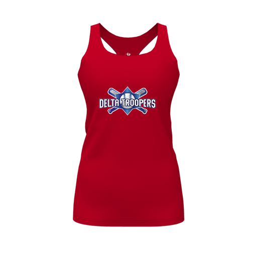 [FT0TRBRD-FYS-LOGO1] Decker Racerback Tank Top (Female Youth S, Red, Logo 1)