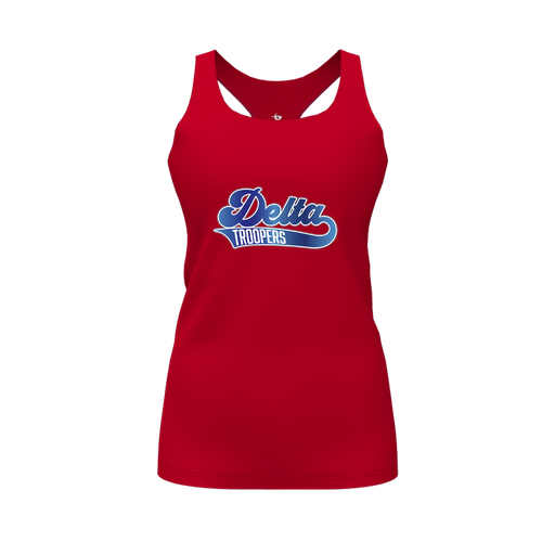 [FT0TRBRD-FYS-LOGO2] Decker Racerback Tank Top (Female Youth S, Red, Logo 2)