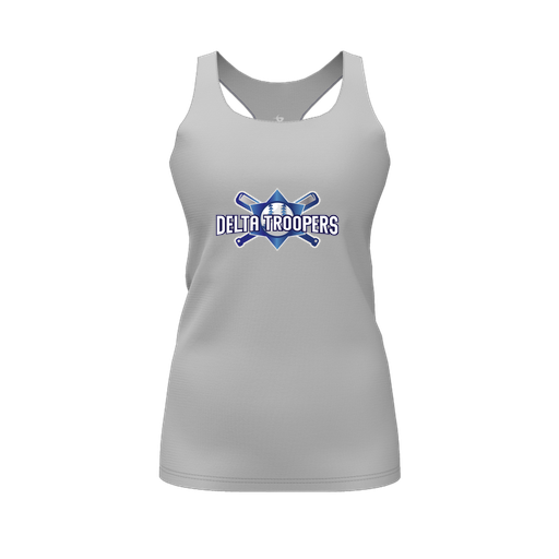 [FT0TRBGY-FYS-LOGO1] Decker Racerback Tank Top (Female Youth S, Gray, Logo 1)