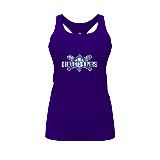 [FT0TRBPP-FYS-LOGO1] Decker Racerback Tank Top (Female Youth S, Purple, Logo 1)