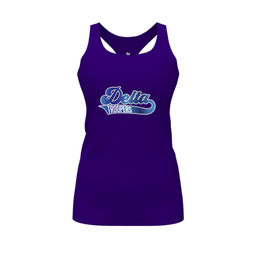 [FT0TRBPP-FYS-LOGO2] Decker Racerback Tank Top (Female Youth S, Purple, Logo 2)