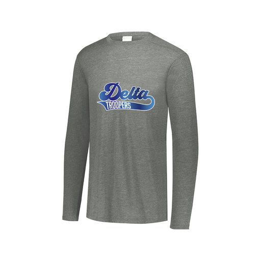 [FTLCUBGY-AXS-LOGO2] Decker Men's Tri-Blend T-Shirt - Long Sleeve (Adult XS, Gray, Logo 2)