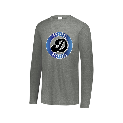 [FTLCUBGY-AXS-LOGO3] Decker Men's Tri-Blend T-Shirt - Long Sleeve (Adult XS, Gray, Logo 3)