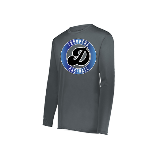 [222823.059.S-LOGO3] Youth LS Smooth Sport Shirt (Youth S, Gray, Logo 3)