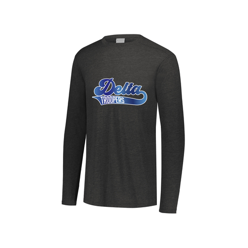 [FTLCUBBK-YS-LOGO2] Decker Youth Tri-Blend T-Shirt - Long Sleeve (Youth S, Black, Logo 2)