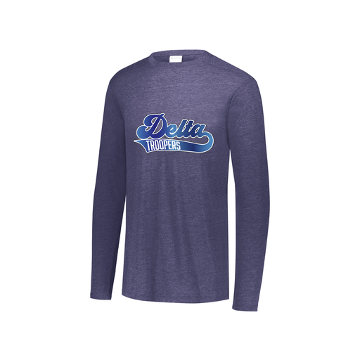 [FTLCUBNV-YS-LOGO2] Decker Youth Tri-Blend T-Shirt - Long Sleeve (Youth S, Navy, Logo 2)