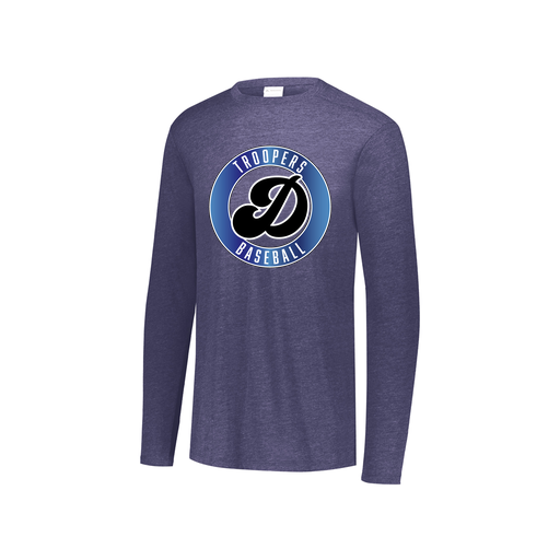 [FTLCUBNV-YS-LOGO3] Decker Youth Tri-Blend T-Shirt - Long Sleeve (Youth S, Navy, Logo 3)