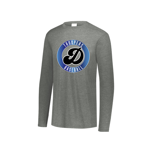 [FTLCUBGY-YS-LOGO3] Decker Youth Tri-Blend T-Shirt - Long Sleeve (Youth S, Gray, Logo 3)