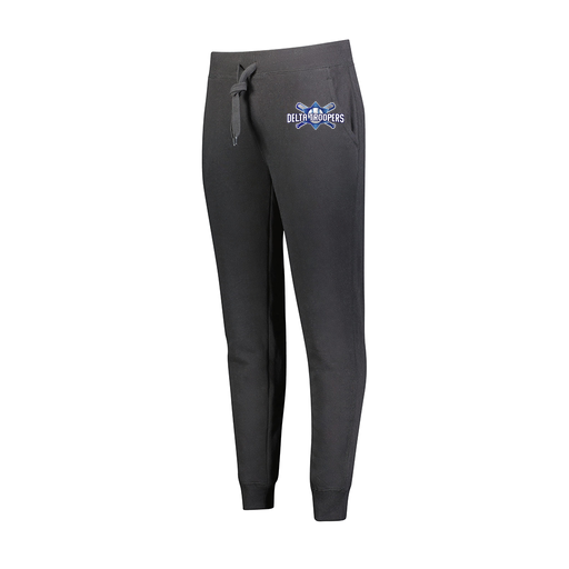 [229748.080.XS-LOGO1] Ladies 60/40 Fleece Jogger (Female Adult XS, Black, Logo 1)