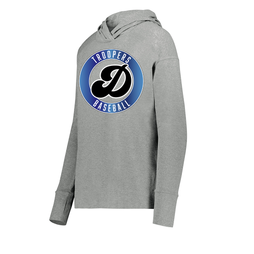 [222798-SIL-FAXS-LOGO3] Ladies Ventura Thin Knit Hoodie (Female Adult XS, Silver, Logo 3)