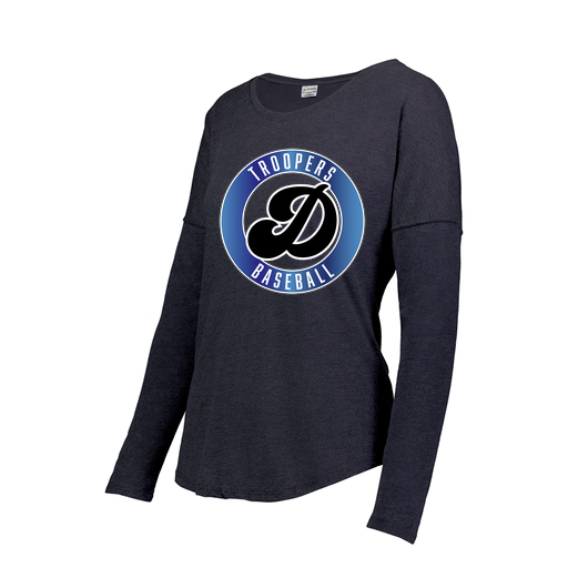 [FTLCUBNV-FAXS-LOGO3] Decker Women's Tri-Blend T-Shirt - Long Sleeve (Female Adult XS, Navy, Logo 3)