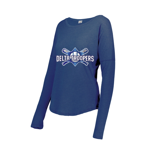 [FTLCUBRY-FAXS-LOGO1] Decker Women's Tri-Blend T-Shirt - Long Sleeve (Female Adult XS, Royal, Logo 1)