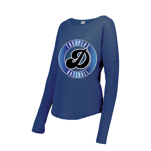[FTLCUBRY-FAXS-LOGO3] Decker Women's Tri-Blend T-Shirt - Long Sleeve (Female Adult XS, Royal, Logo 3)
